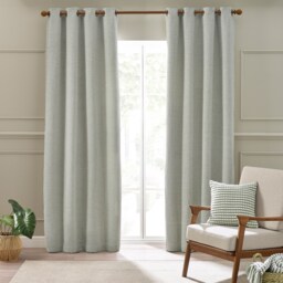 Catherine Lansfield Stab Stitch 46x54 Inch Lined Eyelet Curtains Sage Green Green Sage Green