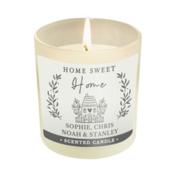 Personalised HOME Scented Jar Candle White 1