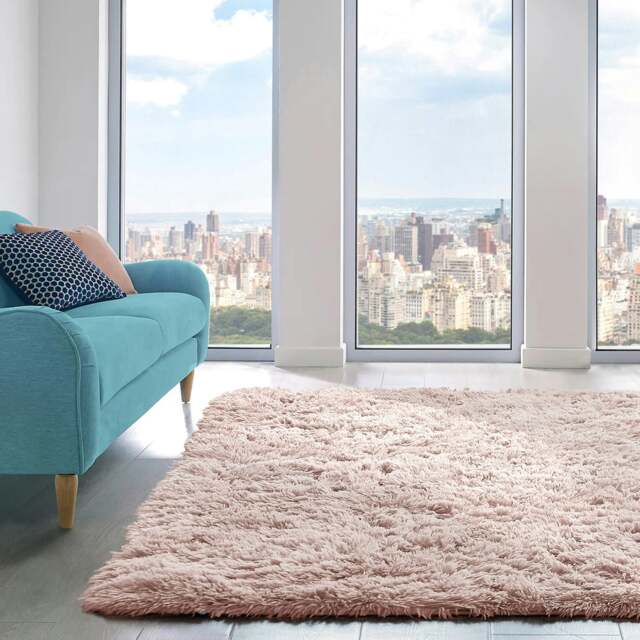 Home Republic Alaska Sponged Shaggy Rug - 120 x 170 Pink