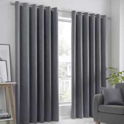 Fusion Strata Eyelet Curtains Charcoal