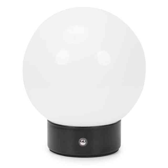 ValueLights Atlas Frosted White Table Lamp White Shade Integrated Bulb White