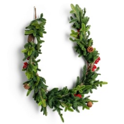 180cm Christmas Garland With Berries and Pine Cones Garland for Door & Christmas Decor