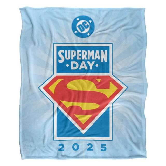 Superman Superman Day 2025 Silky Logo Supersoft Blanket Blue Blue/Red One Size 1