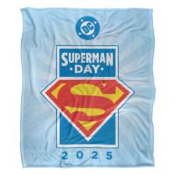Superman Superman Day 2025 Silky Logo Supersoft Blanket Blue Blue/Red One Size 1