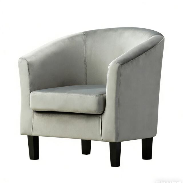 Velvet Fabric Tub Chair Armchair Club Chair