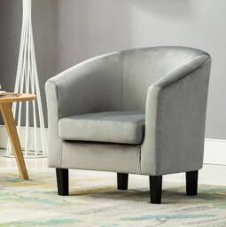 Velvet Fabric Tub Chair Armchair Club Chair