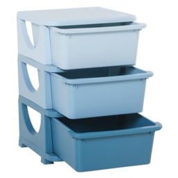 HOMCOM Kids Storage Units with Drawers 3 Tier Chest Dresser Tower Blue