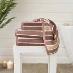 Madison Soft BCI Cotton Towels – 100% Cotton, 550 GSM, Highly Absorbent, Yarn-Dyed Striped Design Pink White Bath sheet