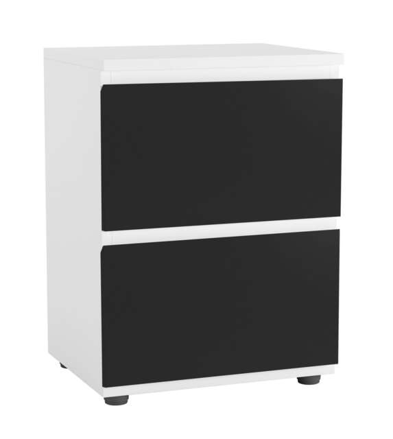 Skagen Minimalist Chest of 2 Drawers White White & Black 1