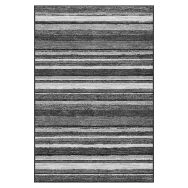 Short Pile Rectangular Striped Pattern Rug 160x230cm