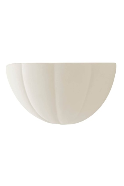 ValueLights Leonardo Paint-Me Plain Ceramic Scallop Wall Light
