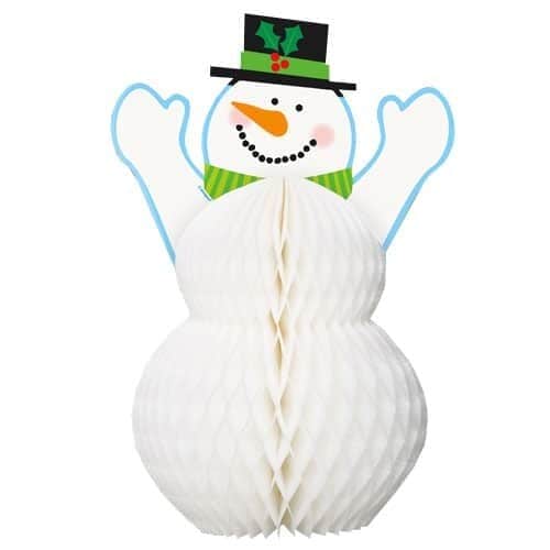 Christmas Snowman Honeycomb Hanging Decoration 30cm