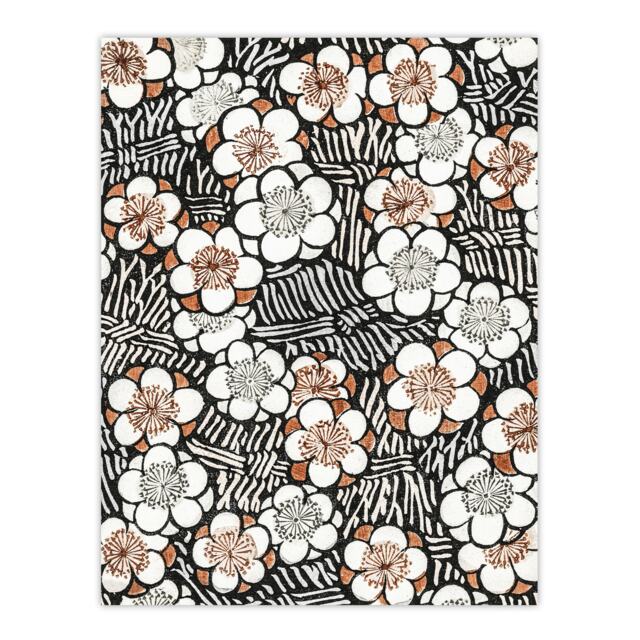 "Flowerbed Floral Pattern Vintage Japan Wall Art Print Bijutsukai 24x32"""