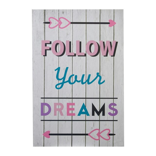 Orsina Kids Follow Your Dreams Wall Plaque, Inspirational and Educational Wall Art for Kids, MDF Wall Plaque