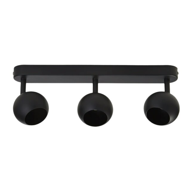 CGC NIEVE Matt Black Triple Three Head GU10 Ceiling Surface Spot Light Round Head Black