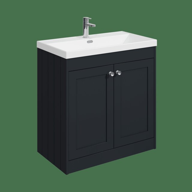 Balterley Floor Standing 2 Door Unit with Thin Edge Basin 1 Tap Hole Grey 800 x 800 x 453mm