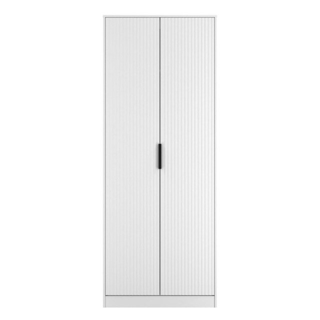 Menai Tall Double Wardrobe in White Matt (Ready Assembled) White White Matt