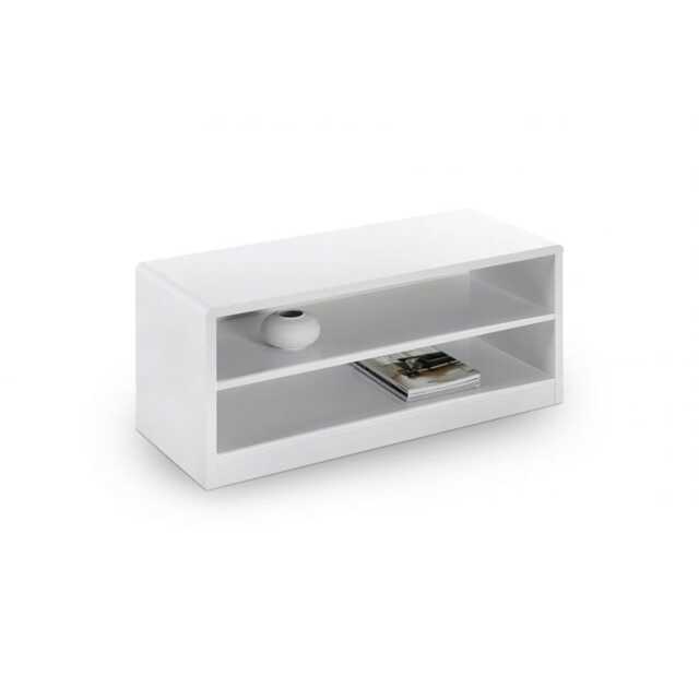 White High Gloss Compact TV Unit White One Size 1