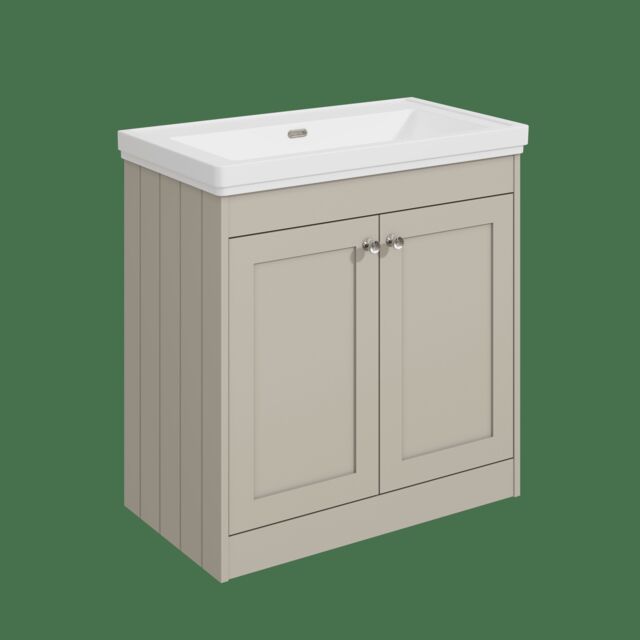 Balterley Floor Standing 2 Door Unit with Classic Basin No Tap Hole Grey 800 x 800 x 453mm
