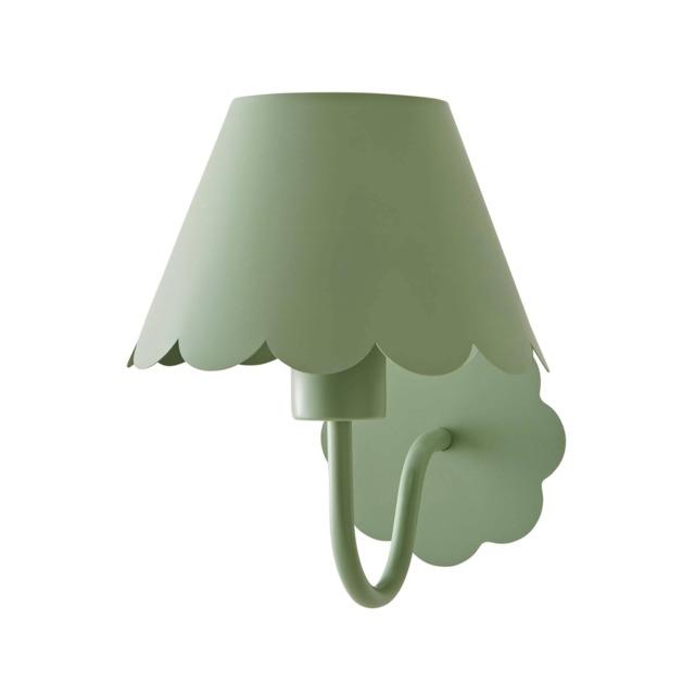 ValueLights Hallie Green Scallop Rechargeable Wall Light Green