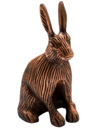 Cast Aluminium Hare Candle Holder - Aluminium - L9.5 x W10 x H18 cm - Antique Copper Brown 1