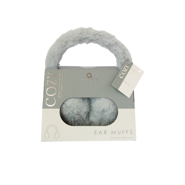 Aroma Home Heatable Ear Muffs Grey Faux Fur