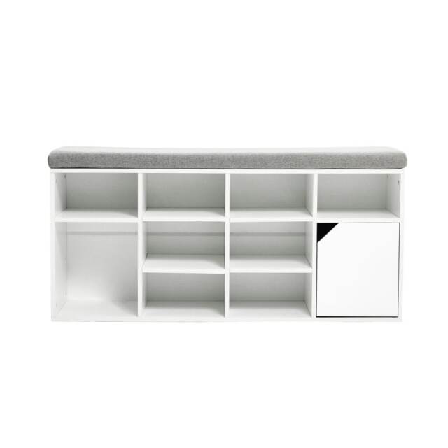 Living and Home Padded Shoe Storage Bench - White