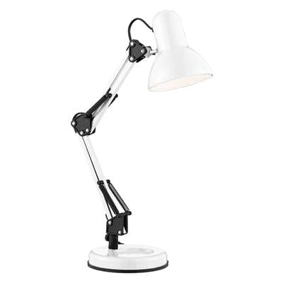 CGC Lighting Hobby Adjustable Desk Lamp, White Metal White White height: 53 cm, width: 15 cm