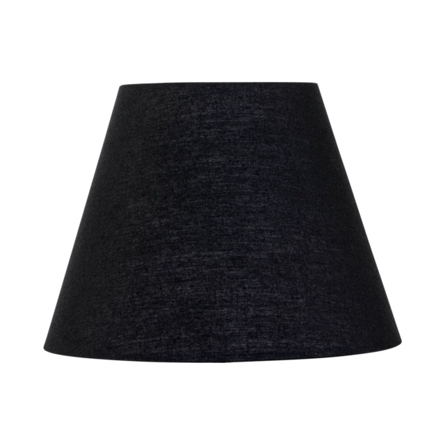 Black Cotton 20cm Diameter Tapered Fabric Lamp Shade Black Medium 1