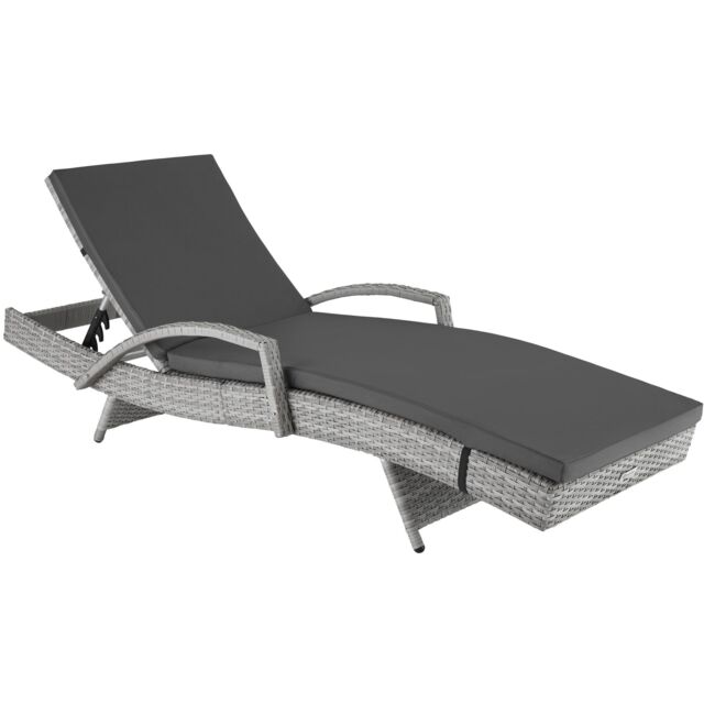 Oceane Aluminum Rattan Sun Lounger Grey light grey 1
