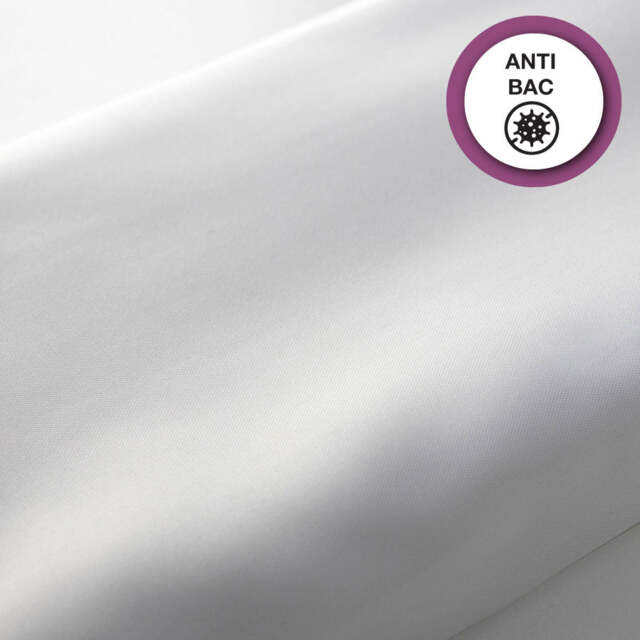EuroShowers Anti Bacterial White Shower Curtains with Weighted Hem - 200x200cm