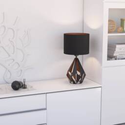 EGLO Carlton 5 Geometric Black And Copper Steel/Fabric Table Lamp