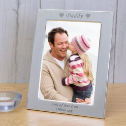 Personalised DADDY Silver Plated Picture Frame 6 x 4 Fathers Day Dad