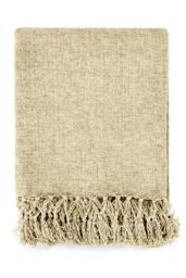 Darcy Tassel Natural Blanket/Throw Cream