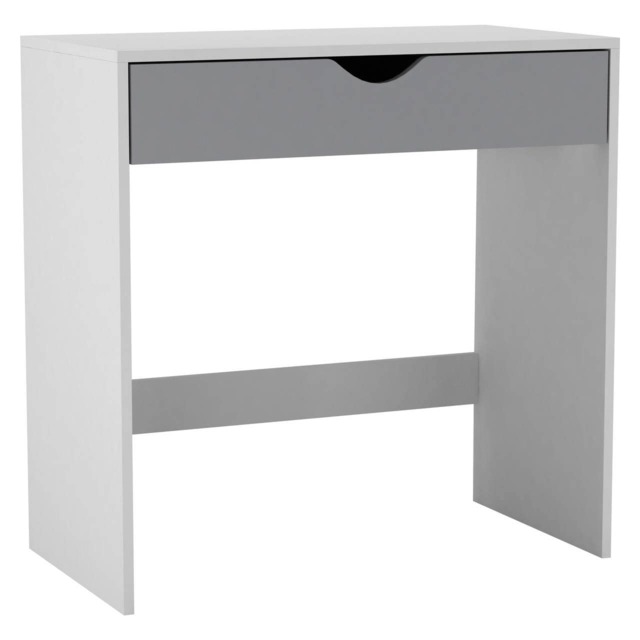 1 Drawer Dressing Table Console Desk, 75 x 40 x 75 cm White White & Grey 9 x 42.5 x 77.5 1