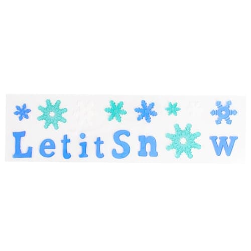 Let It Snow with Snowflakes Large Blue Christmas Gel Window Stickers
