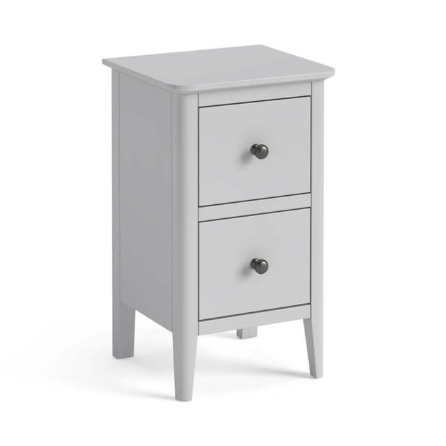 Elgin Grey Narrow Bedside Table Fully Assembled - By Roseland Furniture