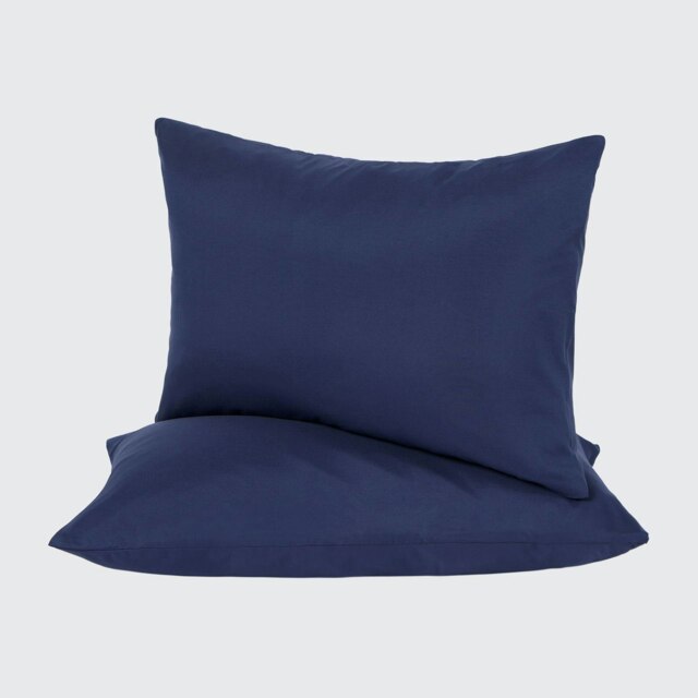 OHS 2 x Hotel Luxury Quality Bedroom Housewife Pillowcases, 50x75cm - Navy Blue