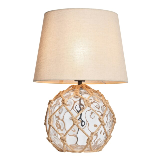 BHS Lucy Buoy Style Glass Table Lamp, Clear