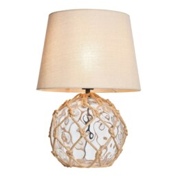 BHS Lucy Buoy Style Glass Table Lamp, Clear