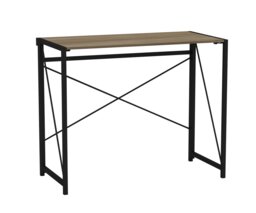 Wooden Industrial Style Folding Desk with Steel Frame Black 1