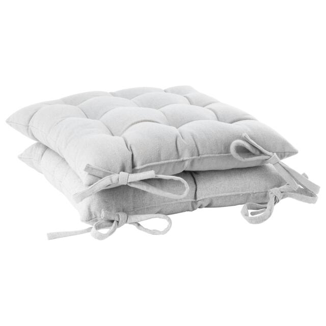 Harbour Housewares Square Garden Chair Seat Cushions - Grey - Pack of 2 Grey Grey