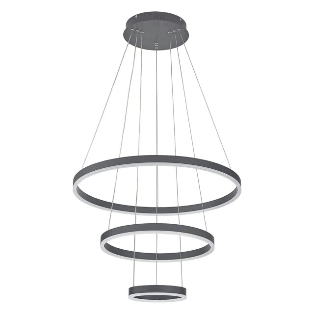 Living and Home Modern 3-Ring Aluminum Round Hanging LED Pendant Light