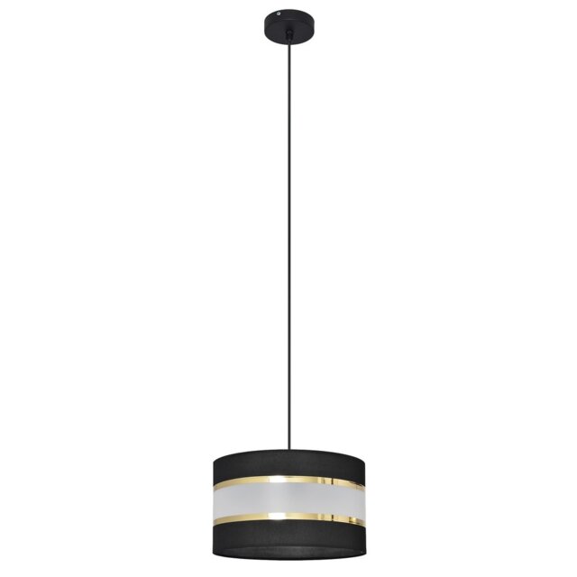 Helen Cylindrical Pendant Ceiling Light Black, Gold 25cm