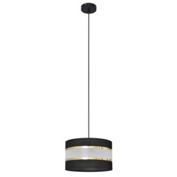 Helen Cylindrical Pendant Ceiling Light Black, Gold 25cm