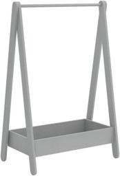 Kids Wooden Hanging Dress Up Clothes Rail Rack Display Stand Extra Storage Shelf Grey Grey