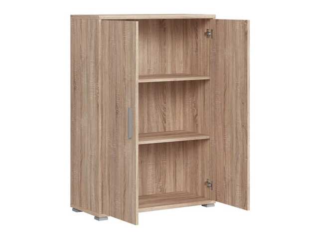 Storage Cabinet Shelving 2 Door Unit Small Modern Sonoma Oak Effect BRW Office