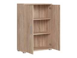 Storage Cabinet Shelving 2 Door Unit Small Modern Sonoma Oak Effect BRW Office