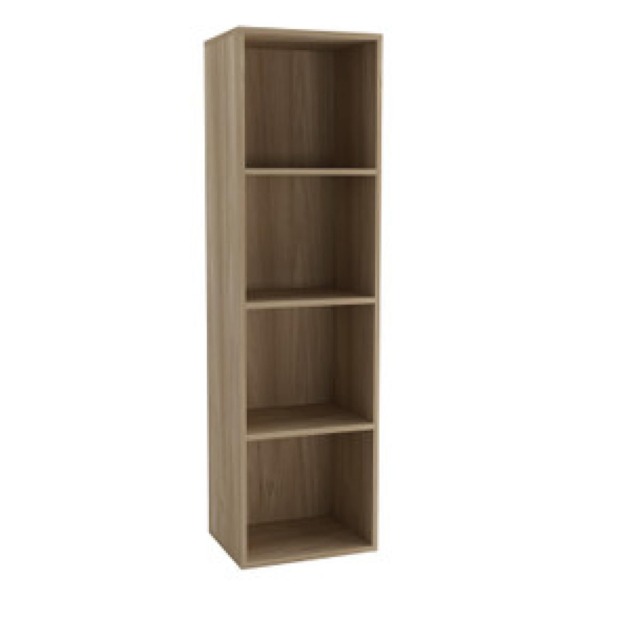 Wooden Bookcase Shelving Display Storage Shelf Unit Wood Shelves Multi Oak - 4 Shelf 1