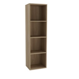Wooden Bookcase Shelving Display Storage Shelf Unit Wood Shelves Multi Oak - 4 Shelf 1